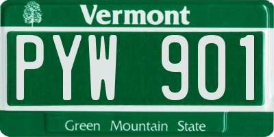 VT license plate PYW901