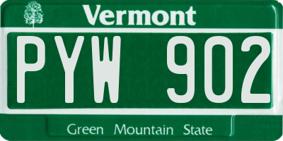 VT license plate PYW902