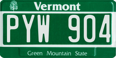 VT license plate PYW904
