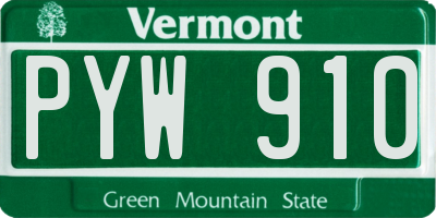 VT license plate PYW910