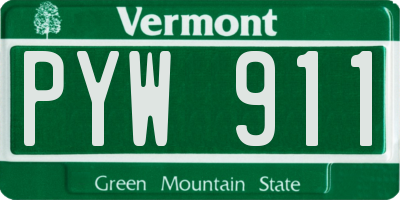 VT license plate PYW911