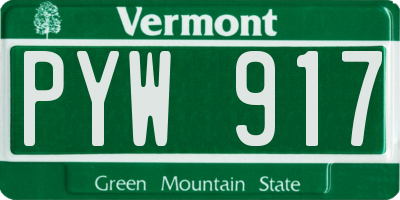 VT license plate PYW917