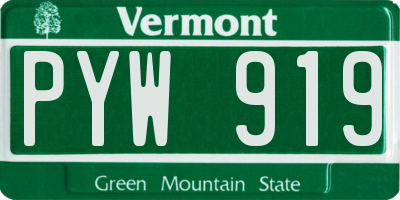 VT license plate PYW919