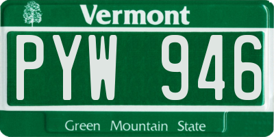 VT license plate PYW946