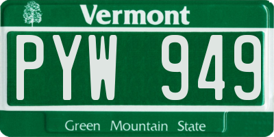 VT license plate PYW949