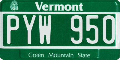VT license plate PYW950
