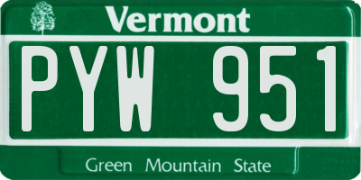 VT license plate PYW951