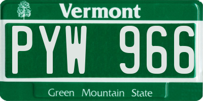 VT license plate PYW966