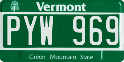 VT license plate PYW969