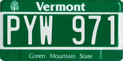 VT license plate PYW971