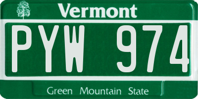 VT license plate PYW974