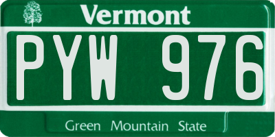 VT license plate PYW976