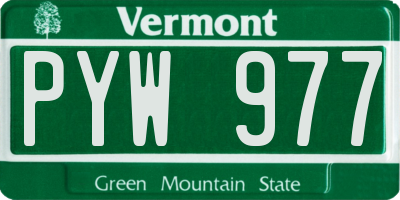 VT license plate PYW977