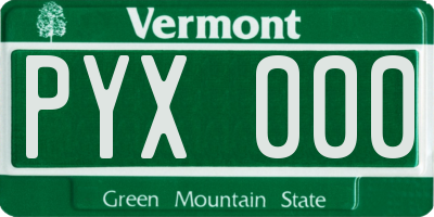 VT license plate PYX000