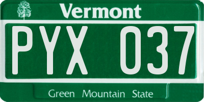 VT license plate PYX037
