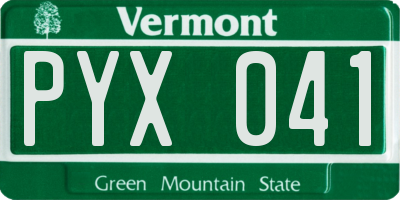 VT license plate PYX041