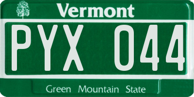 VT license plate PYX044