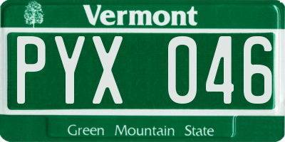VT license plate PYX046