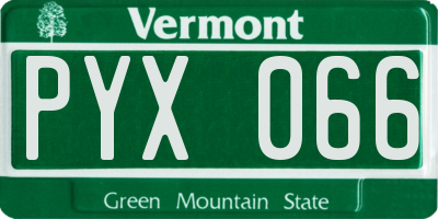 VT license plate PYX066