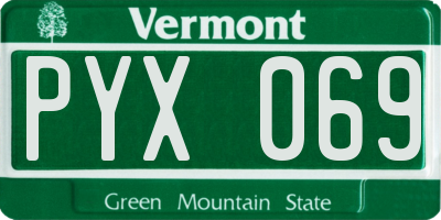 VT license plate PYX069