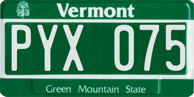 VT license plate PYX075