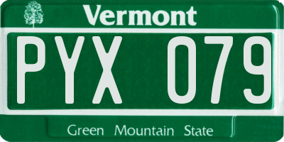 VT license plate PYX079