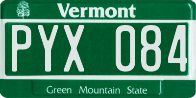 VT license plate PYX084
