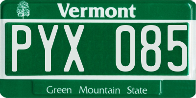 VT license plate PYX085