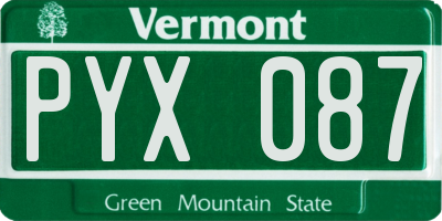 VT license plate PYX087