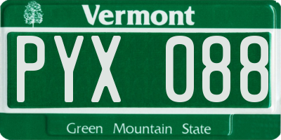 VT license plate PYX088