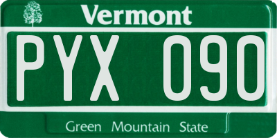 VT license plate PYX090