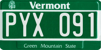 VT license plate PYX091