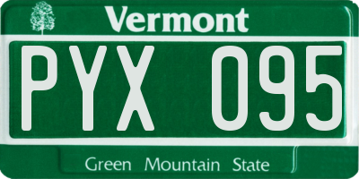 VT license plate PYX095