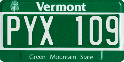 VT license plate PYX109