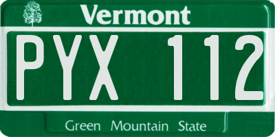 VT license plate PYX112