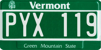 VT license plate PYX119