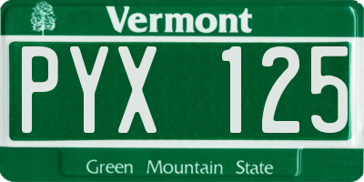 VT license plate PYX125