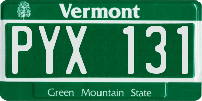 VT license plate PYX131