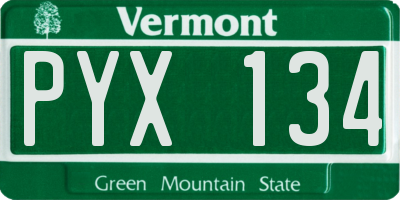 VT license plate PYX134
