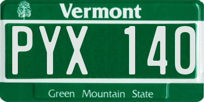 VT license plate PYX140
