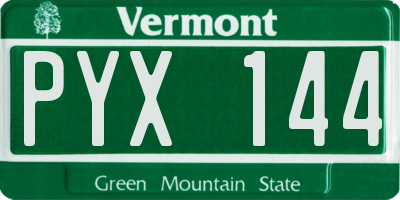 VT license plate PYX144