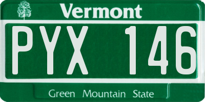 VT license plate PYX146