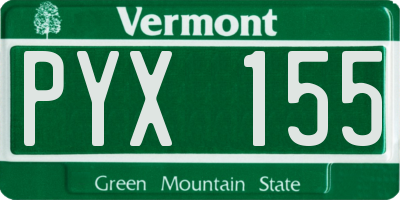 VT license plate PYX155