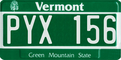 VT license plate PYX156