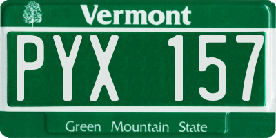 VT license plate PYX157