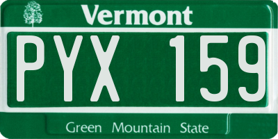 VT license plate PYX159