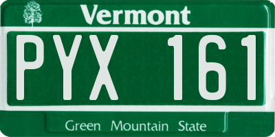 VT license plate PYX161