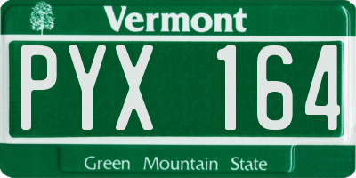 VT license plate PYX164
