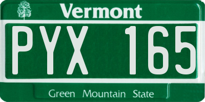 VT license plate PYX165