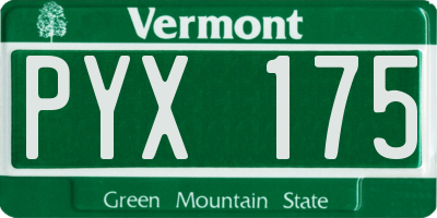 VT license plate PYX175